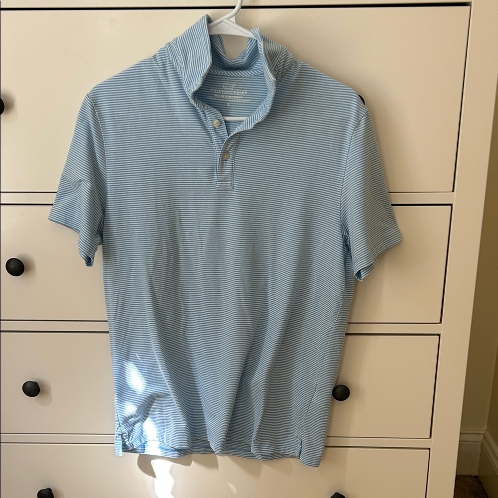 Vineyard Vines Edgartown polo, blue striped,small